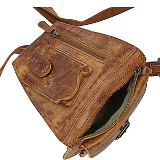 Raiders Rustic Rugged Leather Crossbody Bag