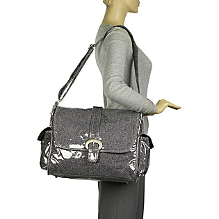 Crystals Laminated Buckle Bag