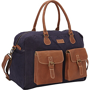 Large Navy Canvas/Leather Duffle